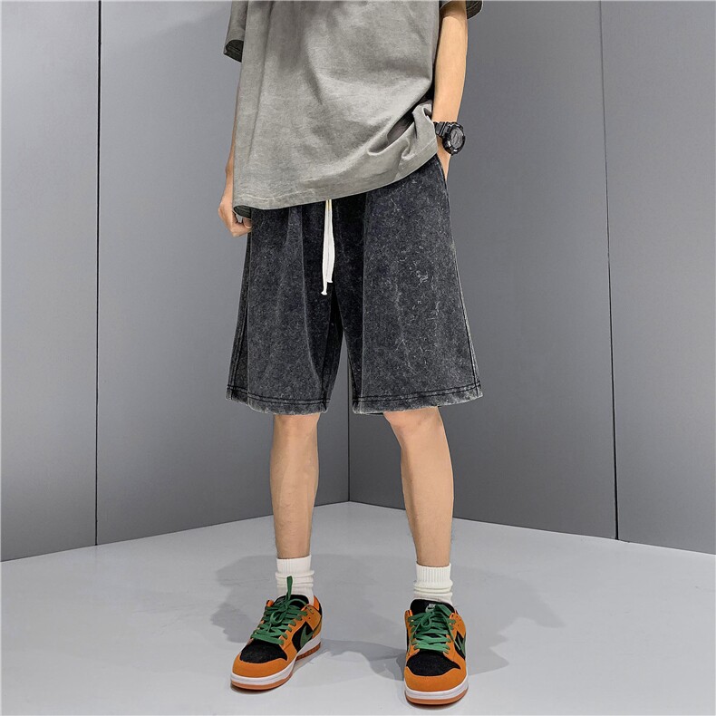 春夏新款纯棉重磅水洗短裤XZ604-DK100-P45控58,男装牛仔裤,星座604