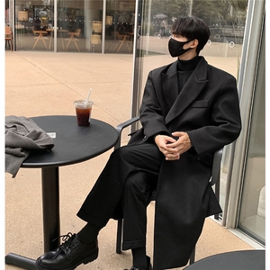 2025港风中长款英伦金属装饰毛呢风衣男聚酯纤维FY77072P138图片