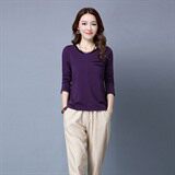 纯色圆领长袖时尚修身2021年春季套装/套裙，女装套装/套裙，丽影随形