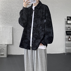 衬衫男秋季新款港风宽松大码灯芯绒扎染长袖衬衫CS8108-P42，男装衬衫，星座214-3