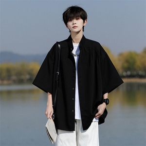 8XL-M中山领新中式短袖衬衫大码痞帅休闲半袖垂感衬衣DC5002/P50图片
