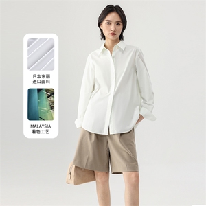 2025春季新款气质衬衣女高级感抗直筒显瘦纯色图片
