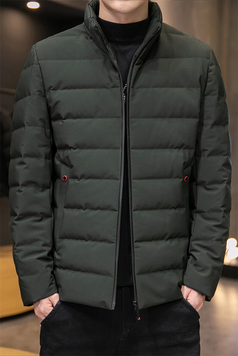 冬季羽立领休闲绒服男士新款中青年加厚保暖白鸭绒外套潮流上衣,男装羽绒服,电商B212（原钱塘6029）