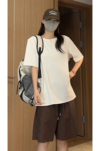 美式风简约重磅短袖T恤男女休闲宽松型百搭圆领上衣T3710-特价P27图片
