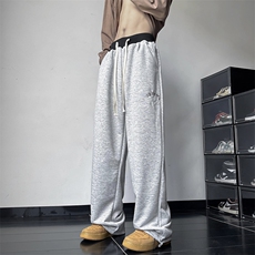 早秋潮牌宽松休闲长裤美式复古vintage简约小众卫裤男K7456-P35，男装休闲裤，星座512-4