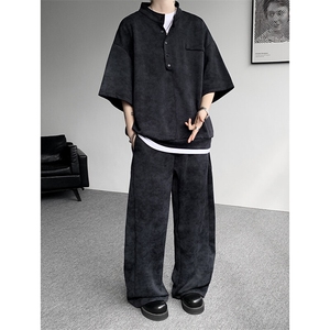 可拆开卖！立领POLO衫短袖t恤套装男生休闲运动青少年搭配帅气夏