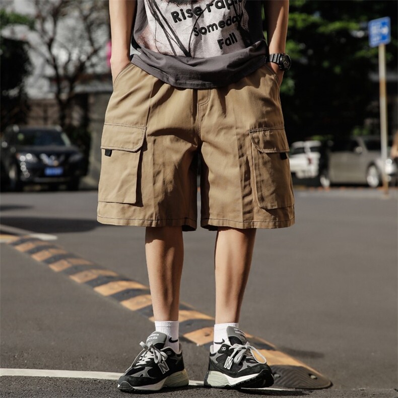 二町目夏季日系cityboy过膝工装短裤男宽松ins休闲五分裤六分裤潮,男装牛仔裤,星座1210-1