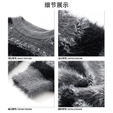 复古慵懒毛绒软糯时尚毛衣撞色条纹韩系文艺风街头上衣HY897TP65，男装针织衫/毛衣，电商A102B