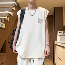 夏季刺绣男士背心圆领无袖T恤大码休闲上衣潮体恤A266-BX022-P18，男装T恤，电商A266
