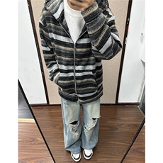 秋冬开衫连帽拉链卫衣外套男女秋季2025新款重磅条纹上衣潮MYB19，女装短外套，星座516A