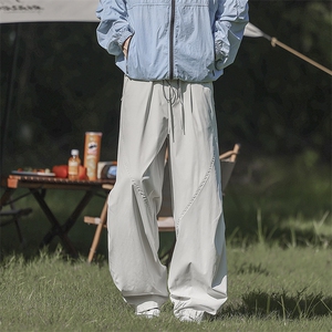 港风休闲抽绳设计宽松大码长裤潮流个性舒适百搭裤子K827TP35控58图片