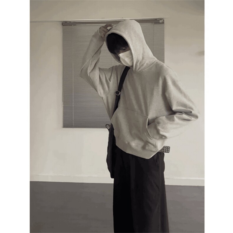抖音得物二开26春装美式高街短款廓形连帽卫衣男女外套LM01,女装短外套,电商A486