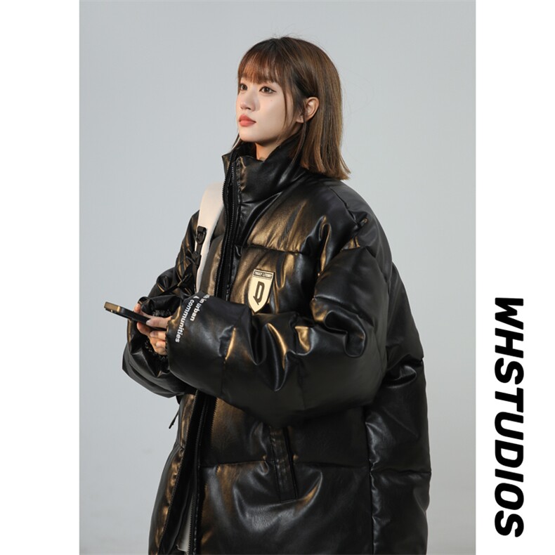PU皮棉衣棉服男女面包服立领冬装棉袄皮衣外套3358-P80控108，男装皮衣，星座207