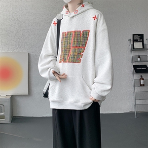 8XL-M美式复古小香风卫衣宽松连帽重磅外套刺绣加大码WY9109/P65图片