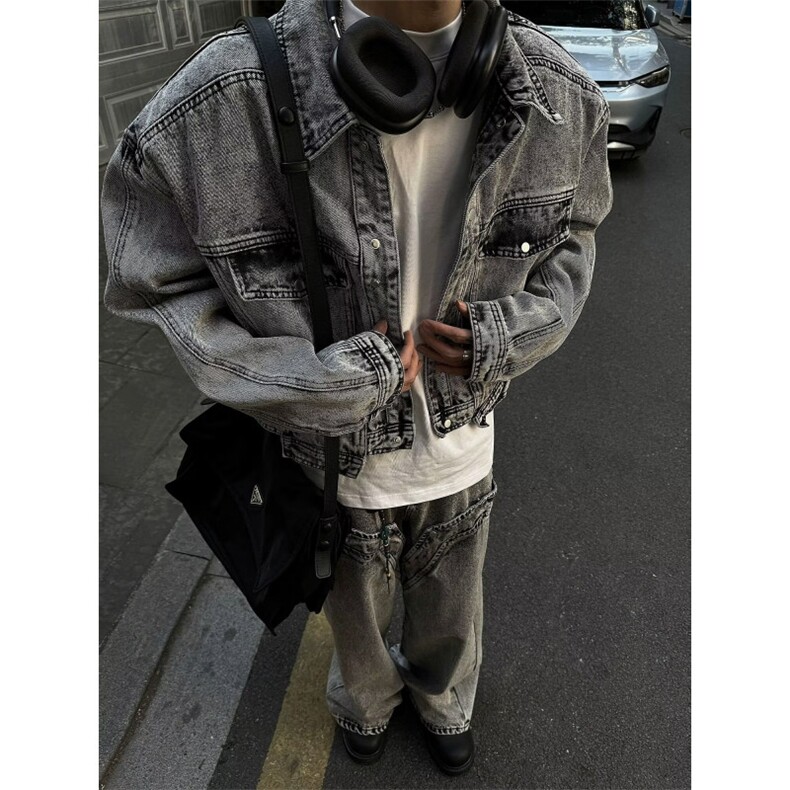网络图现货！cleanfit拼接牛仔裤高街修身微喇拖地裤RG50-P68,男装牛仔裤,星座1005-6