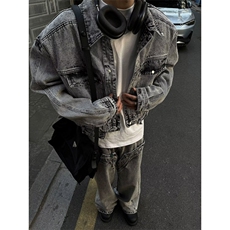 网络图现货！cleanfit拼接牛仔裤高街修身微喇拖地裤RG50-P68，男装牛仔裤，星座1005-6
