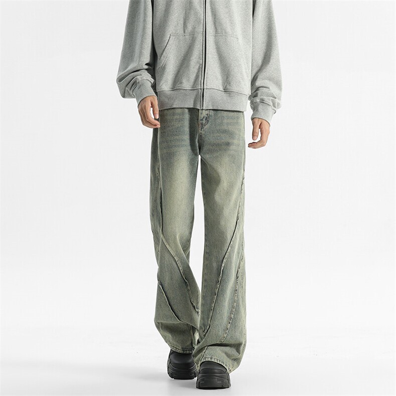 现货春季新款潮流复古黄泥色美式牛仔裤S-3XL914-4-2121P71,男装牛仔裤,星座914-4