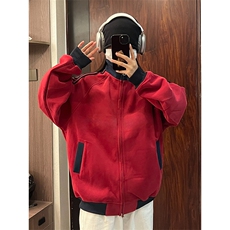 抖音得物高品质美式高街重磅结构设计拼接织带立领卫衣外套CM42，男装卫衣，电商A486