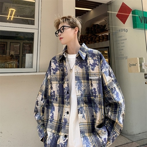 现货5000件量大可谈加厚面料 刺绣格子长袖衬衫 JK6898/特P30 蓝3图片