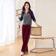 高级感休闲运动套装女春秋两件套2025新款洋气减龄撞色穿搭一整套，女装套装/套裙，梦依杭