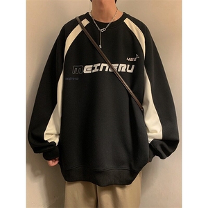 wassuphappy长袖t恤男春秋季重磅美式上衣服潮牌高街宽松打底衫