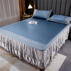 新款艾草冰藤床裙款凉席（床裙可拆解），凉席，一起卖家纺