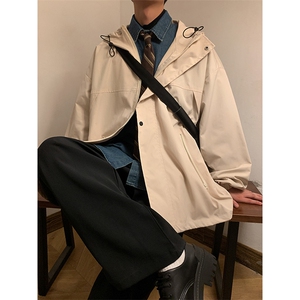 JK8002/P60秋装新款现货港风暖色调防水冲锋衣夹克男潮外套大码潮图片