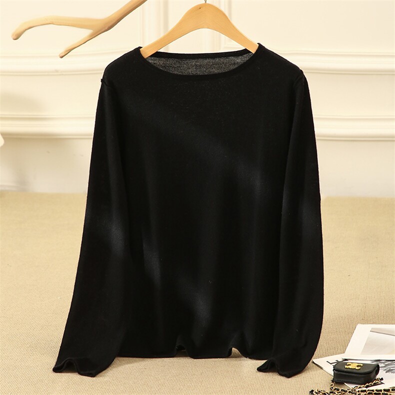 康赛妮！18针级密精纺100山羊绒圆领女士简约款羊绒打底衫宽松，女装羊绒衫，博友羊绒