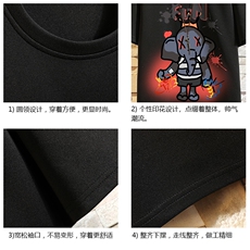 TK28221-P25春夏季七分袖t恤男大码五分袖男短袖中袖砖墙挂拍，男装T恤，电商A040A