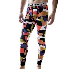 0768秋冬保暖男秋裤印花棉毛裤修身青年保暖裤大码时尚打底裤，女装背心吊带，星座510A-1