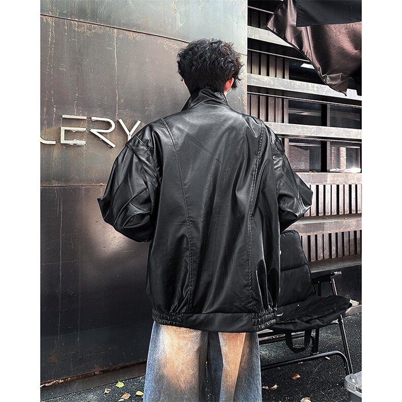 自家图港风美式潮牌痞帅街头设计感立皮衣夹克外套男潮JK074-P88,男装夹克,星座313A(原308A-2)