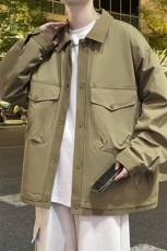 翻领外套秋季2026新款潮牌男装夹克休闲宽松上衣A436-W102-P68，男装夹克，电商A436