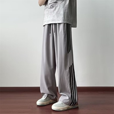 条纹速干裤子男士宽松阔腿男生运动裤青少年休闲长裤6171P38，男装休闲裤，星座410-2