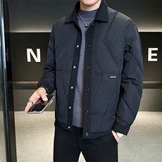 新款男士小翻领羽绒服夹克加厚防寒309B-3-81072-P188，男装夹克，星座1409-3