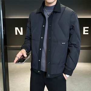 新款男士小翻领羽绒服夹克加厚防寒309B-3-81072-P188图片
