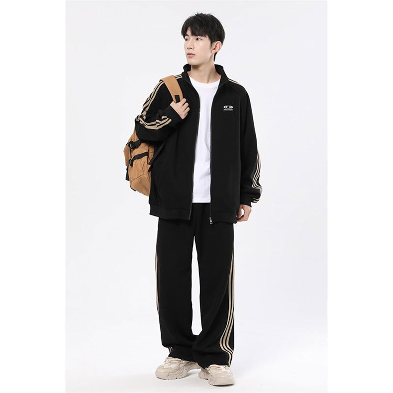 三条杠开衫卫衣运动印花套装W4619-特P57控108/K8560-特P43控79,男装休闲套装,电商A007