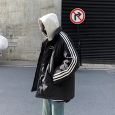 潮美式织带棉服冬季宽松加厚男女款立领上衣M065-P83，男装棉衣，星座308B-2