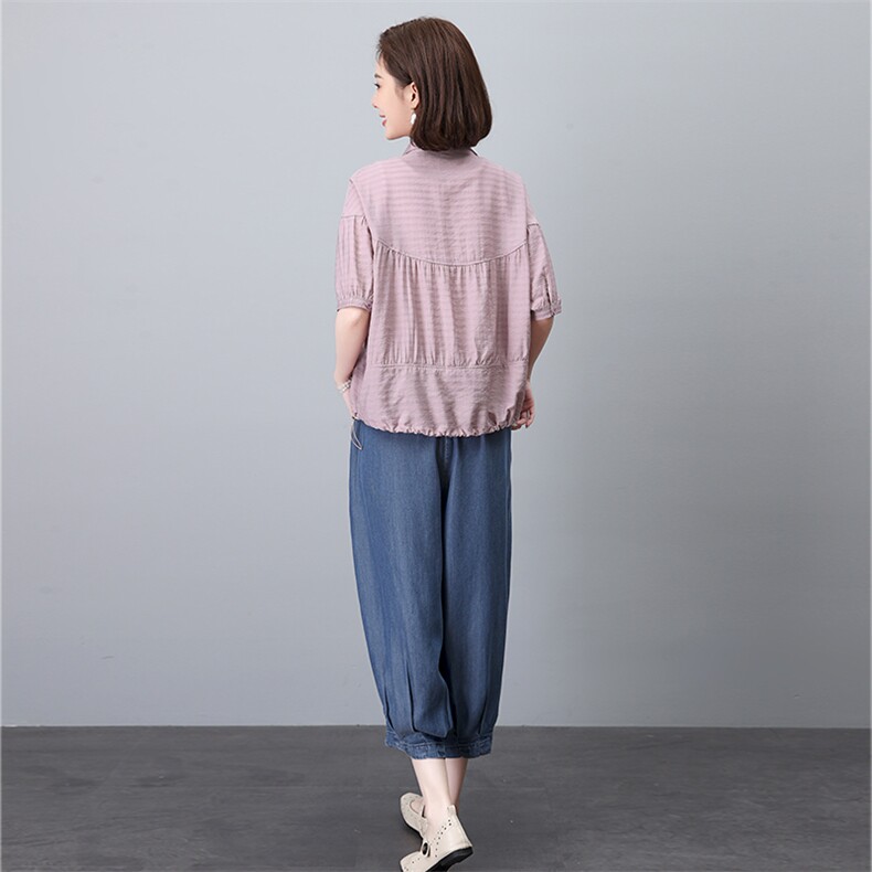 时尚宽松牛仔裤套装女夏装新款韩版显瘦百搭休闲两件套,女装套装/套裙,叶笙衣
