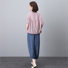 时尚宽松牛仔裤套装女夏装新款韩版显瘦百搭休闲两件套，女装套装/套裙，叶笙衣