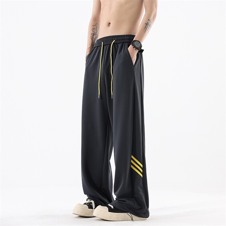 三条杠运动卫裤男款春季美式复古休闲裤子青少年25XK67062特批35，男装休闲裤，电商A042