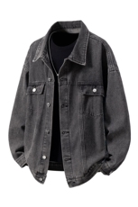 刺绣拼接牛仔夹克男大码M-5XL潮白底外套男NZ77065P95控128，男装夹克，星座227-7