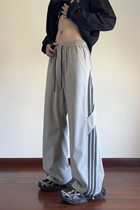 秋季现货宽松纯色直筒垂感拼色条纹休闲裤男DSA157B-K9850-P40图片