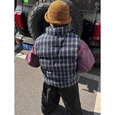 美式格纹无袖马甲棉服宽松秋冬新款HY698-P78，男装棉衣，星座1109-4