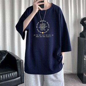 Q11163-P30春夏季七分袖t恤男大码五分袖男短袖中袖,男装T恤,电商A040