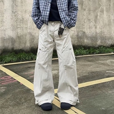26@美式复古宽松cleanfit口袋弯刀裤廓形工装牛仔裤S50106P56网图，男装牛仔裤，电商B245