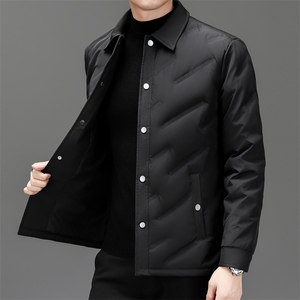 轻薄羽绒服男士2024冬季新款潮牌灰鸭绒翻领上衣休闲保暖外套男装图片