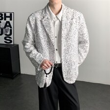 春装闪闪亮珠片亮面晚会年会夜店舞台装男演出服西装夜店歌手外套，男装西服套装，星座909