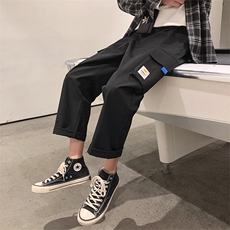 加绒2021九分裤男潮流宽松运动休闲工装裤5106-P30加绒批35，男装休闲裤，星座718-1