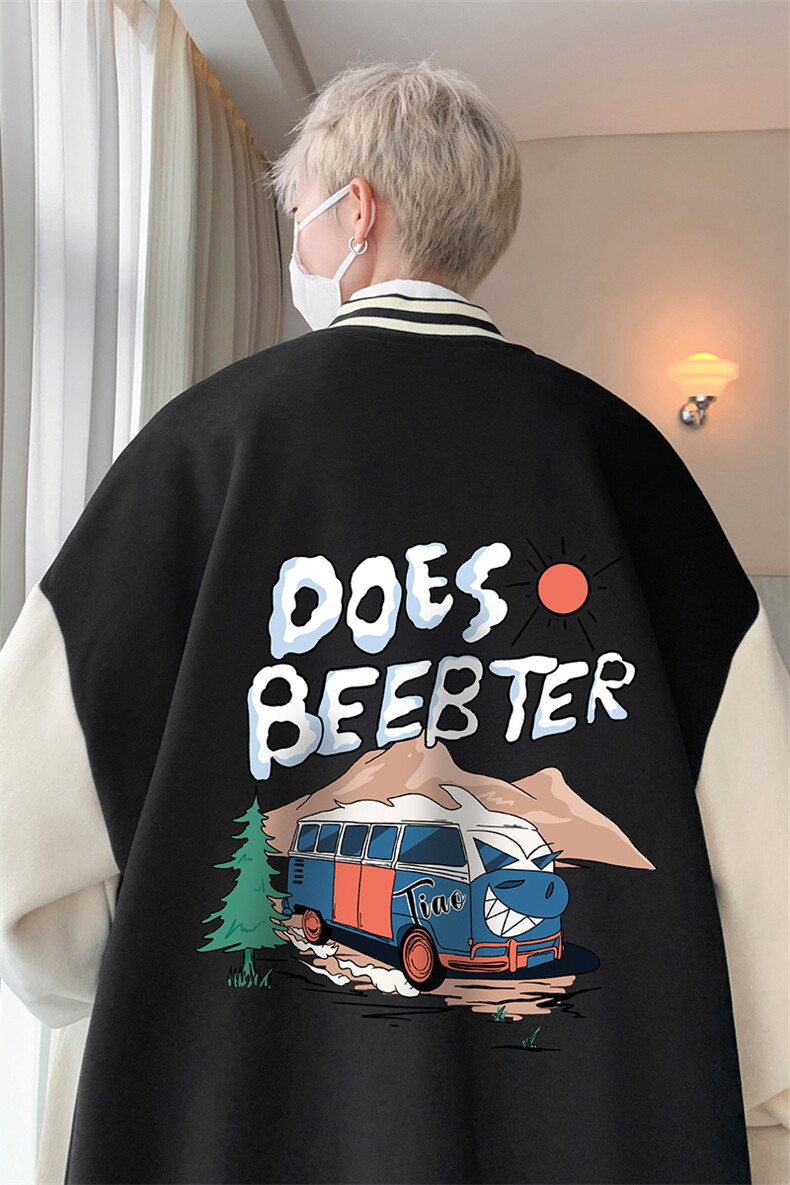 摇粒绒棒球服男大码开衫卫衣男夹克BF86269-P65,男装夹克,电商A040