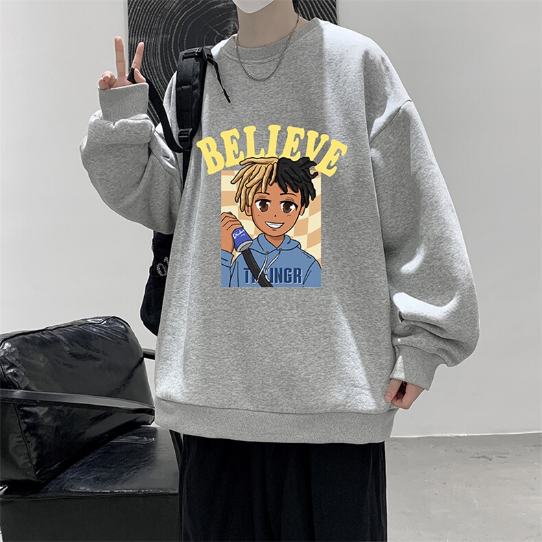S6271-P28秋季圆领卫衣男大码韩版宽松长袖外套,男装卫衣,电商A040